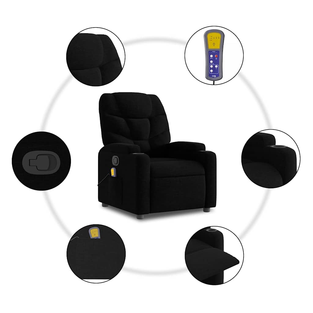 Relaxsessel Elektrisch Dunkelgrau Stoff