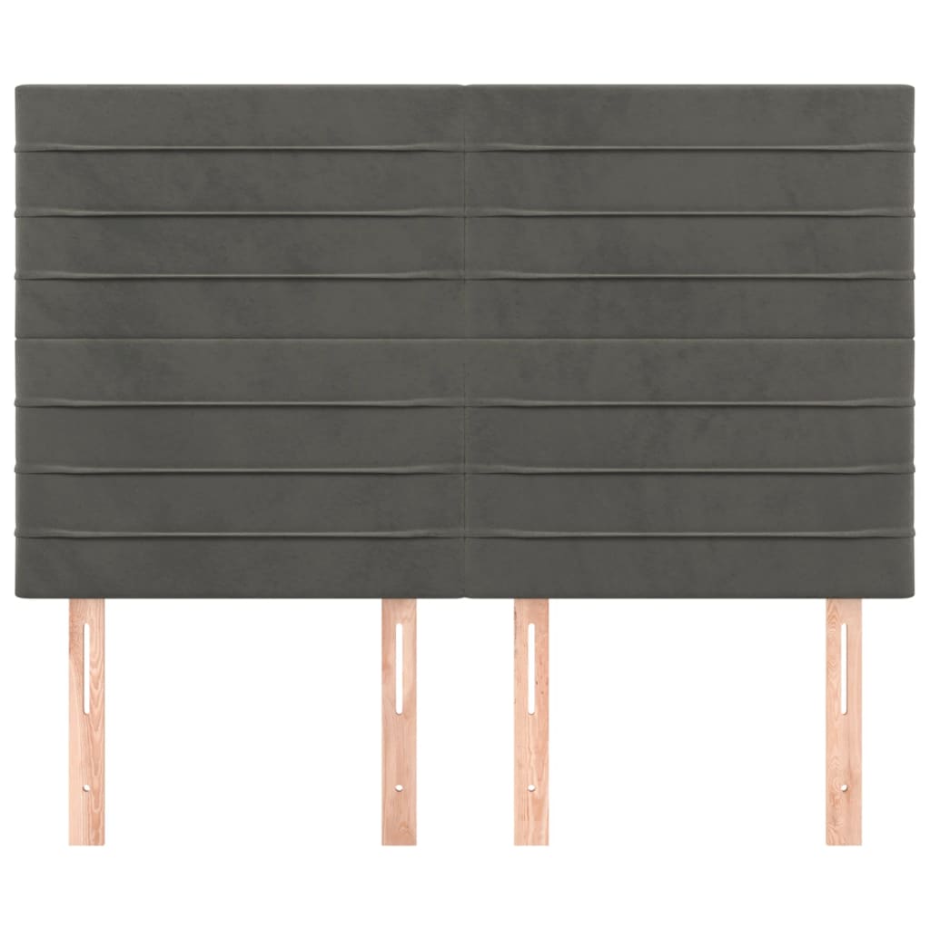 Kopfteil Hellgrau 80x5x118/128 cm Samt