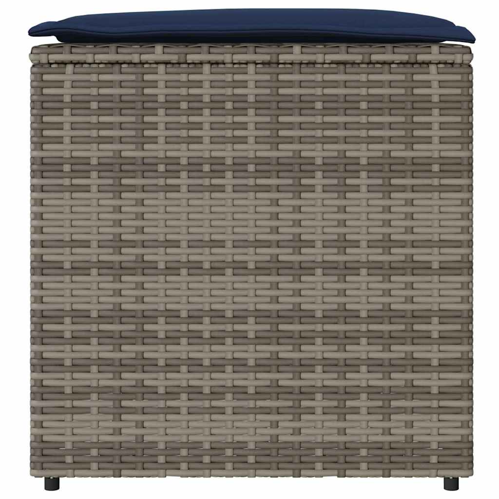 Kissenbox mit Speicher Schwarz 50 x 50 x 50 cm Poly-Rattan