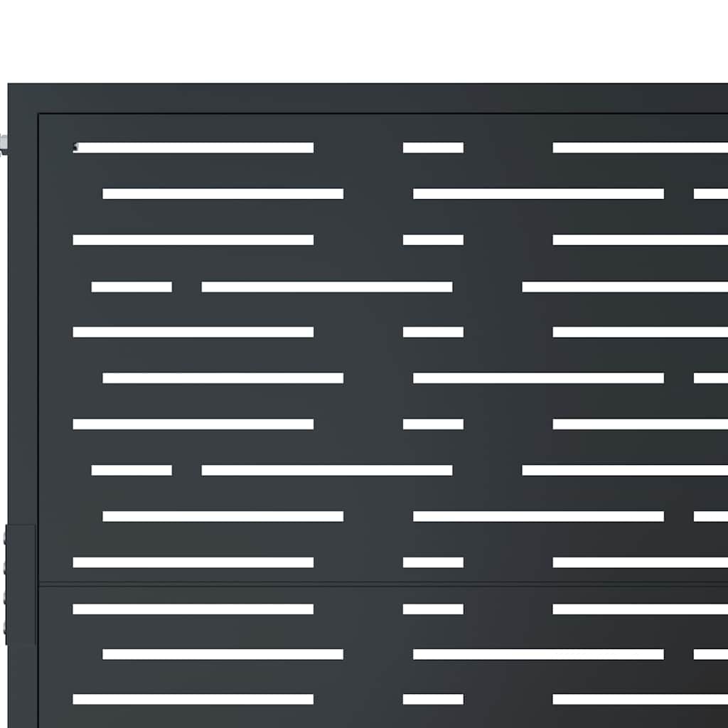 Gartentor Anthrazit 100x175 cm Stahl Quadratisches Design