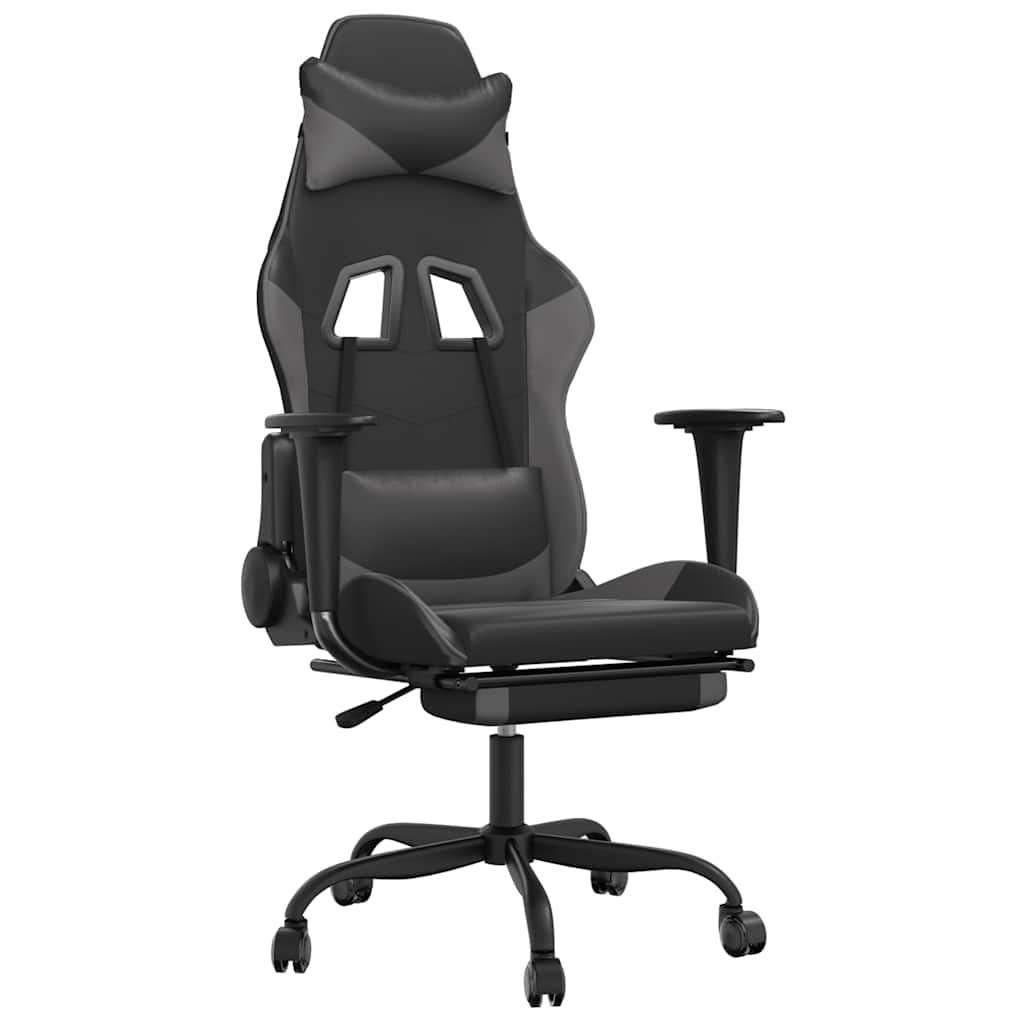 Gaming-Stuhl mit Massagefunktion Schwarz und Rot Kunstleder