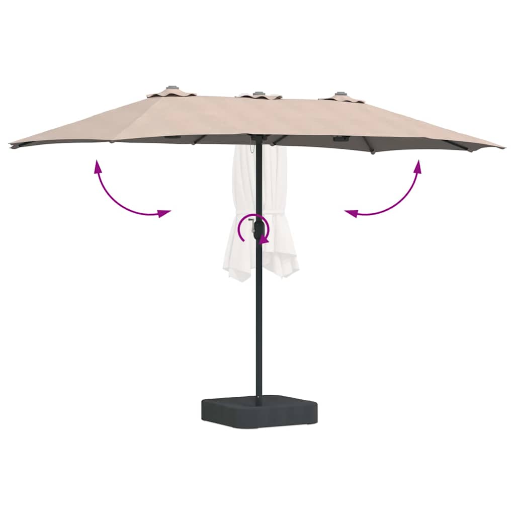 Garten-Sonnenschirm Sand 385 x 209 x 244 cm Polyester und Stahl