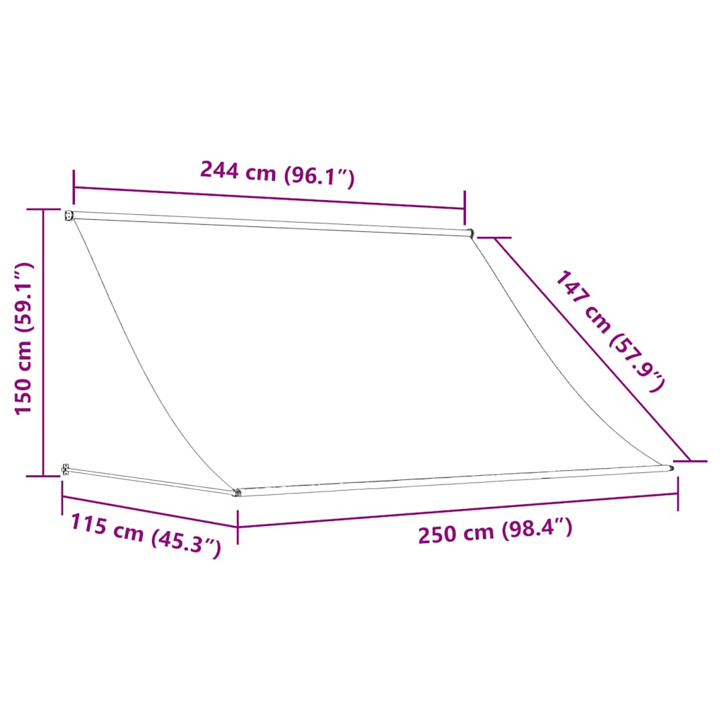 Einziehbare Markise 150×150 cm Blau und Weiß