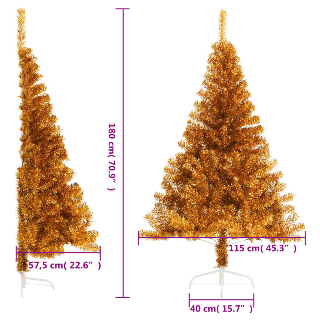 Künstlicher Halb-Weihnachtsbaum mit Ständer Grün 150 cm PVC