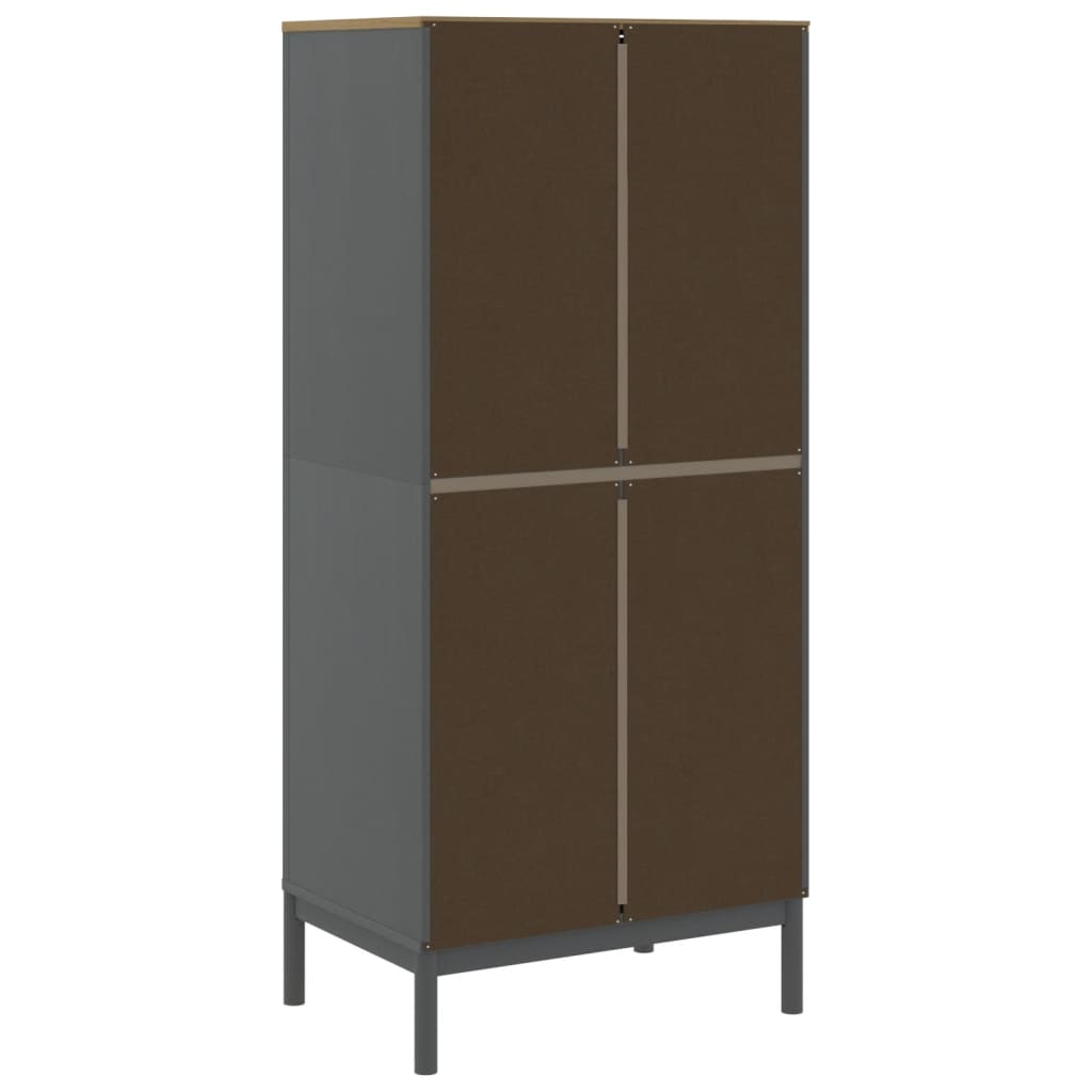 Kleiderschrank FLORO Weiß 77x53x171 cm Massivholz Kiefer