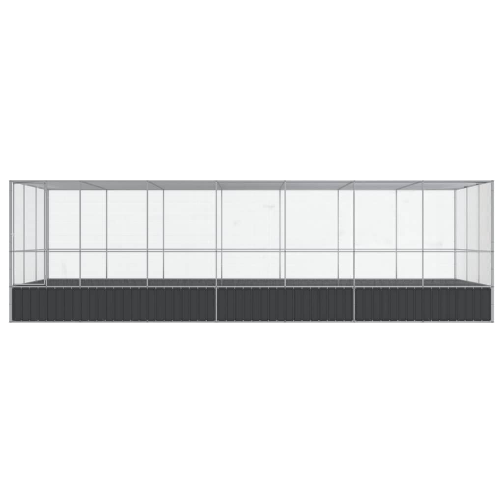 Voliere Silbern 210,5x107x212 cm Stahl