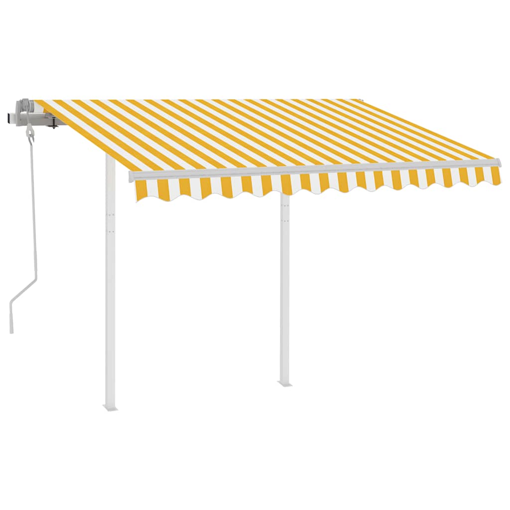 Markise Manuell Einziehbar mit Pfosten 3x2,5 m Creme