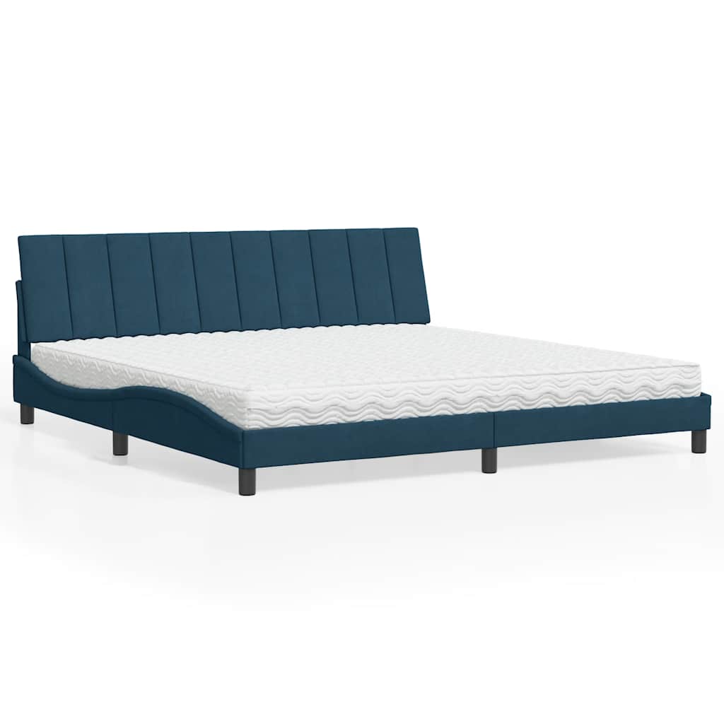 Bett mit Matratze "Hanko" Hellgrau 80x200 cm Samt