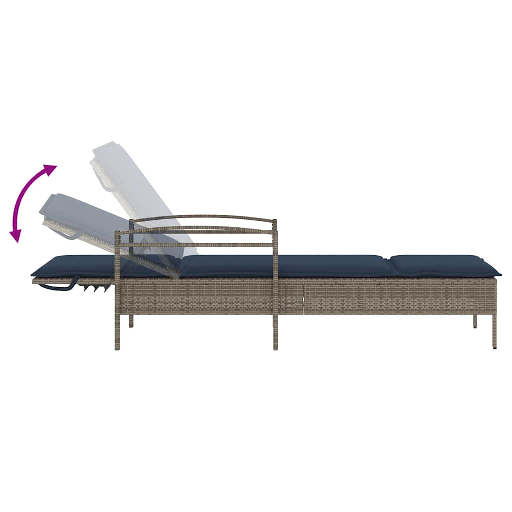3-fach verstellbare Sonnenliege Poly-Rattan Braun