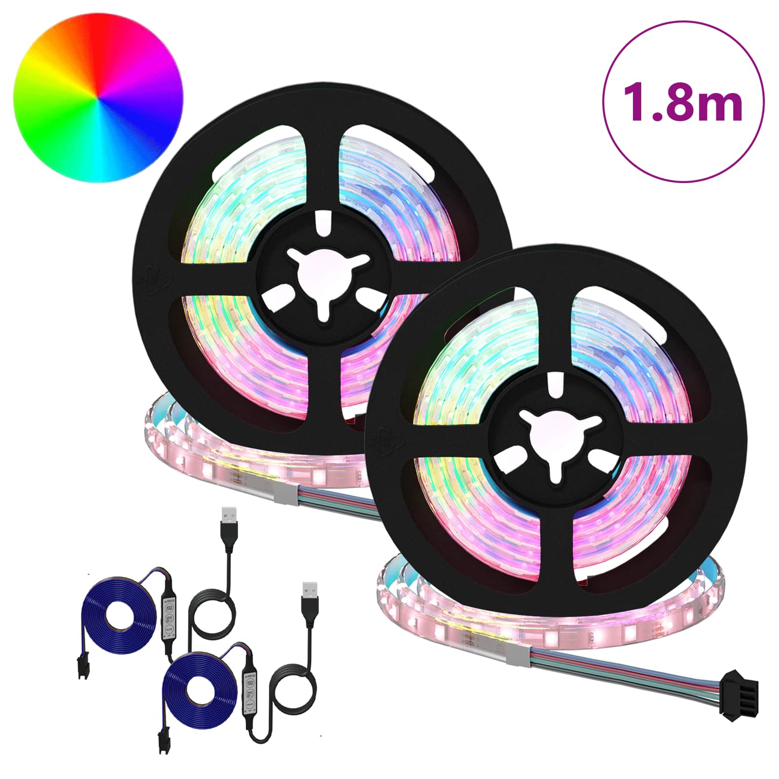 LED Streifen 2 pcs Schwarz und Transparent 3000 mm