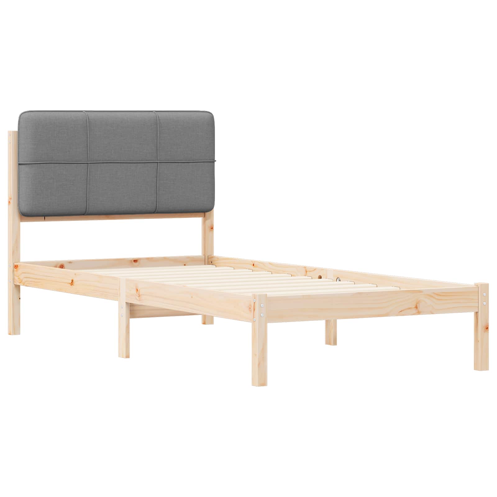 Bettgestell mit gepolstertem Kopfteil Hellgrau 200 x 200 cm
