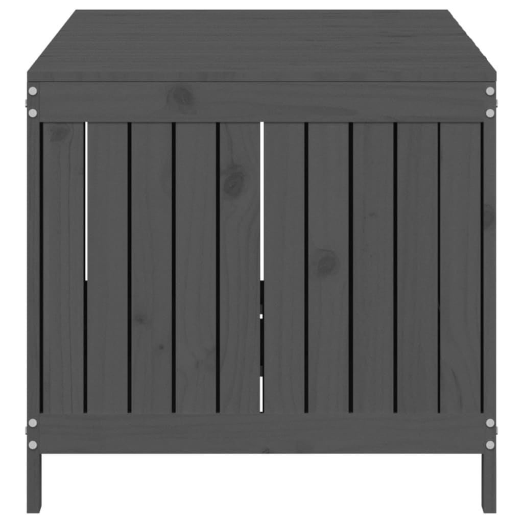 Gartentruhe Grau 76x42,5x54 cm Massivholz Kiefer