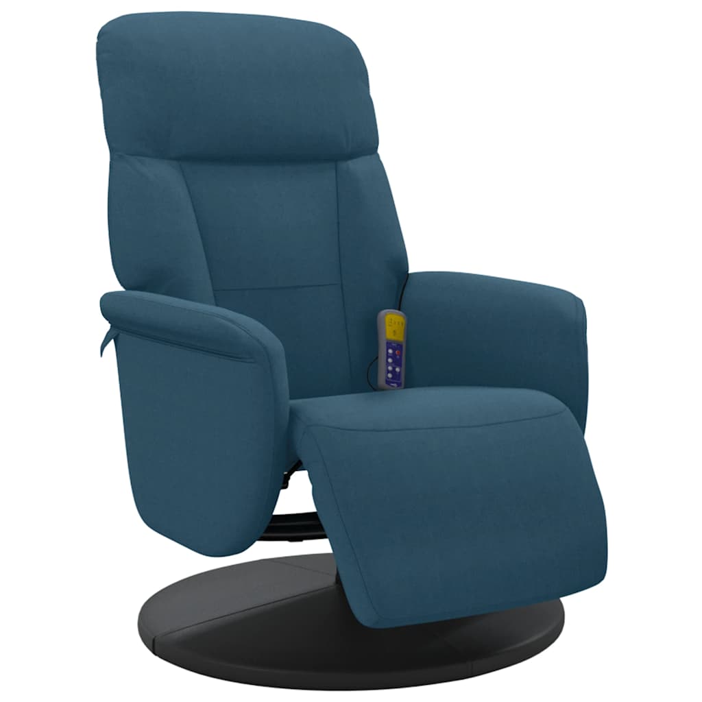 Massagesessel mit Fußteil Blau Samt