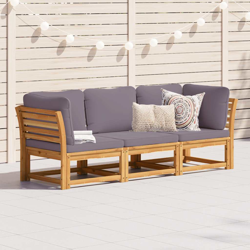 4-tlg. Garten-Lounge-Set mit Kissen Massivholz Akazie