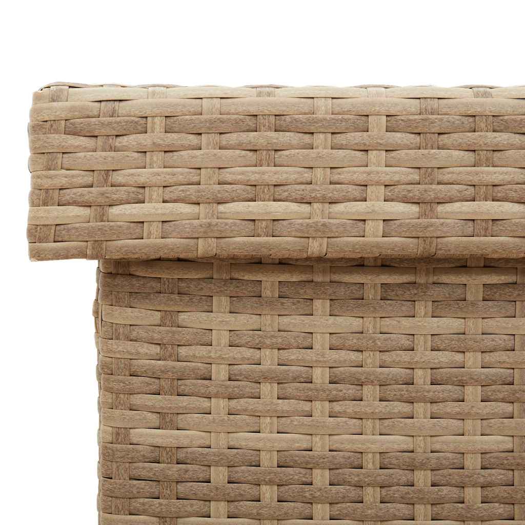 Gartentruhe mit Rollen Schwarz 110x55x73 cm Poly Rattan