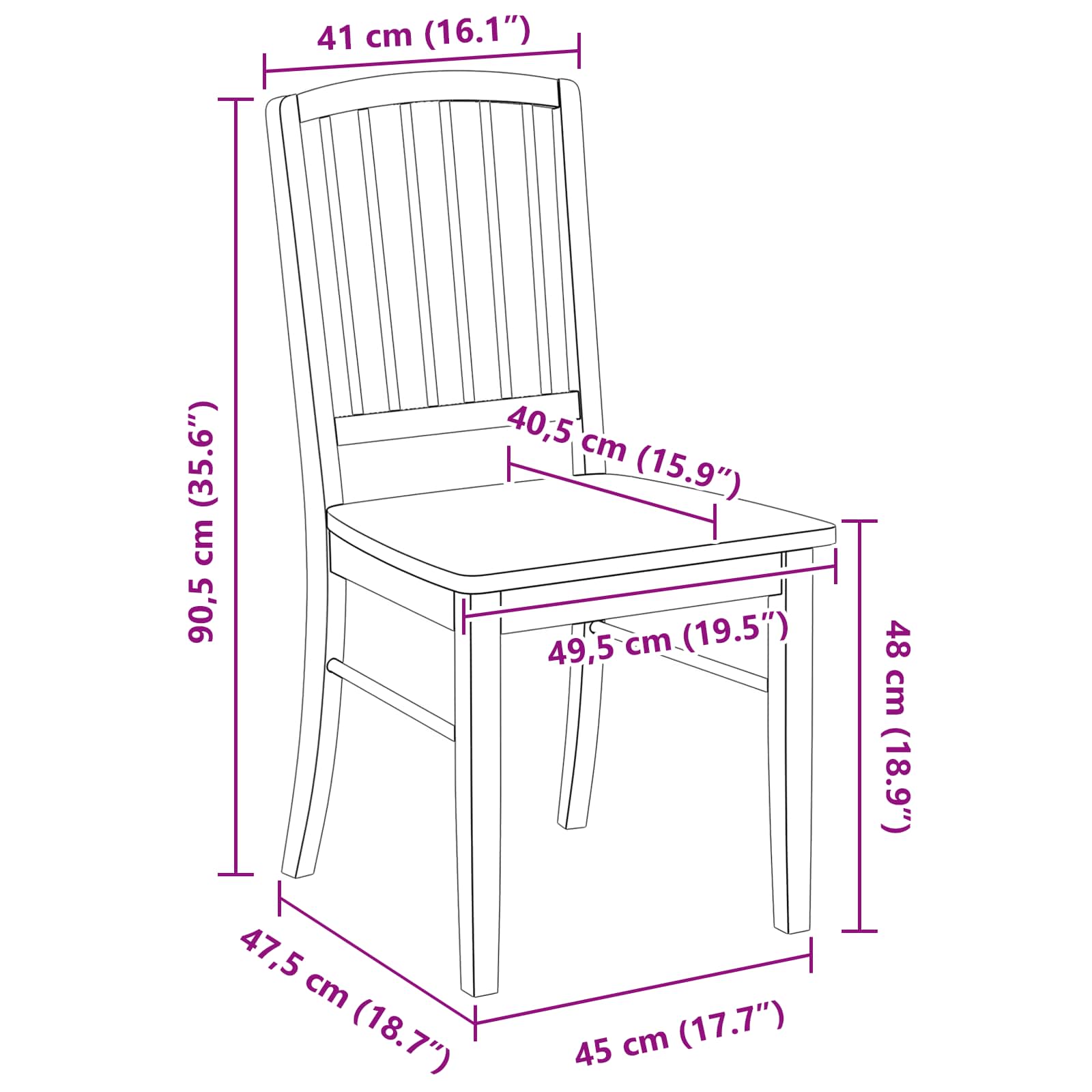 Esszimmerstühle 2 pcs Hellbraun 50 x 52,5 x 91 cm