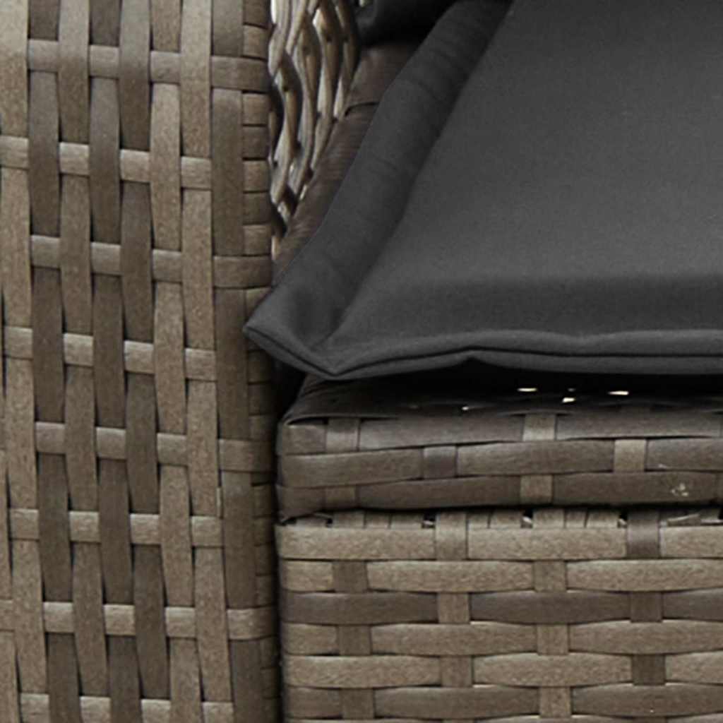 Garten-Schaukelstuhl mit Kissen Schwarz Poly Rattan