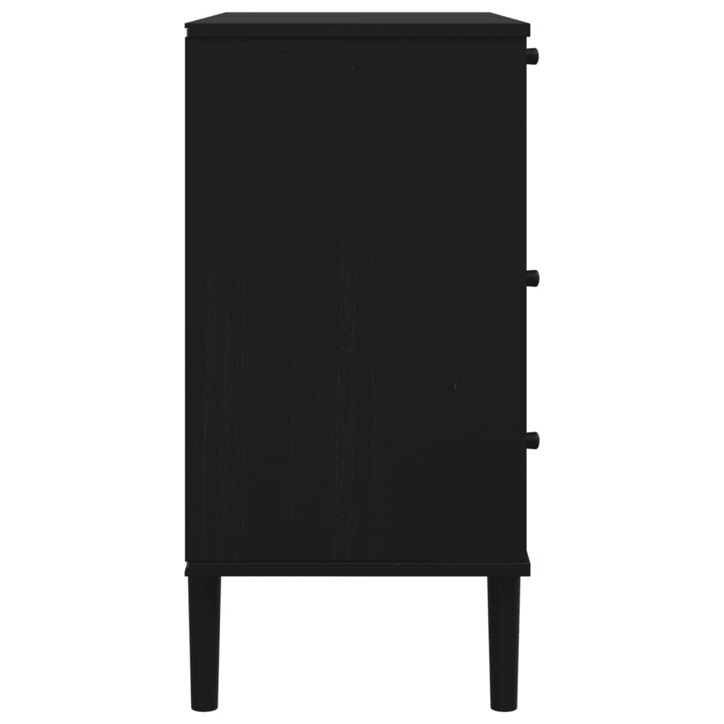 Schubladenkommode SENJA Rattan-Look Braun 80x40x80 Kiefernholz