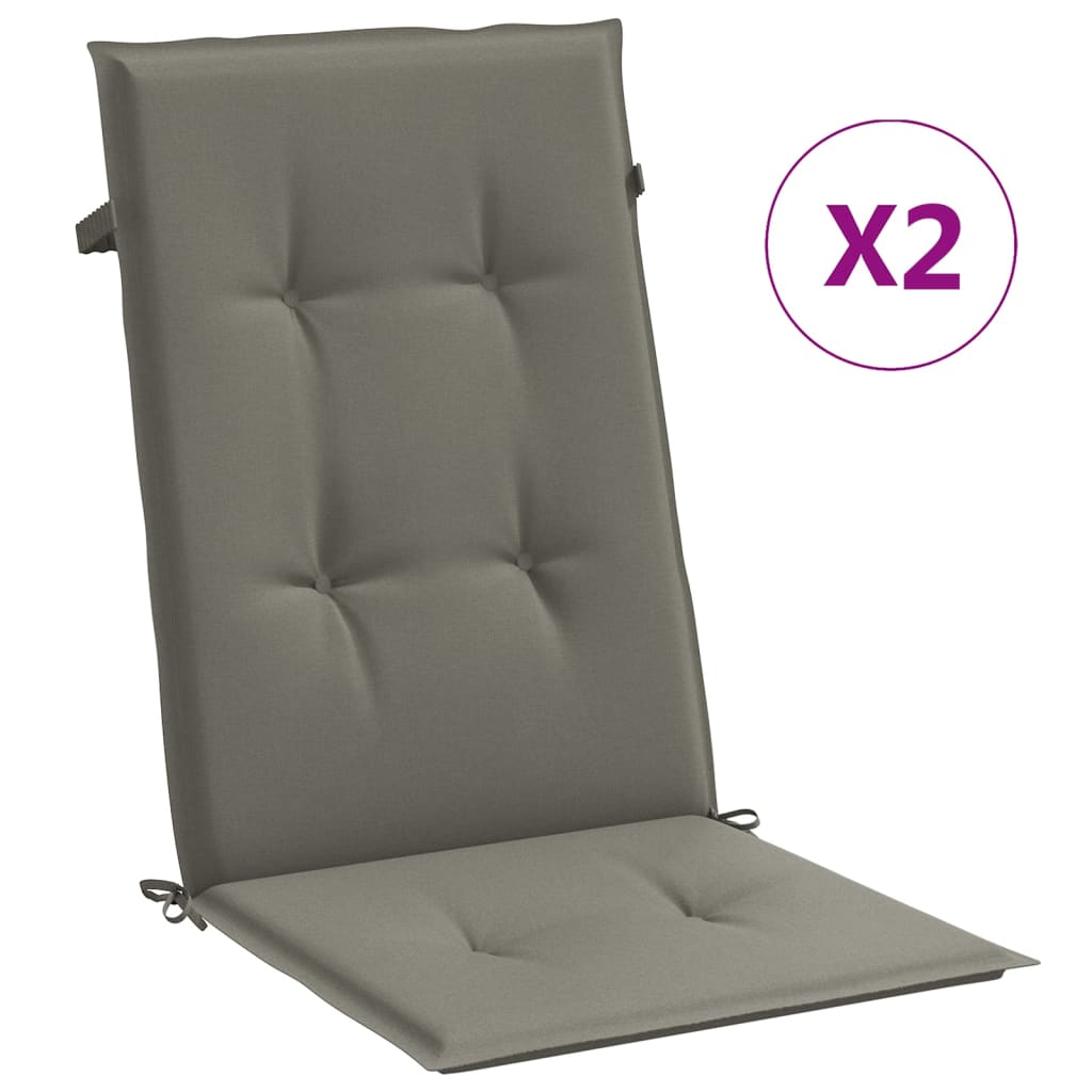 Hochlehner-Auflagen 2 Stk. Melange Anthrazit 120x50x7cm Stoff