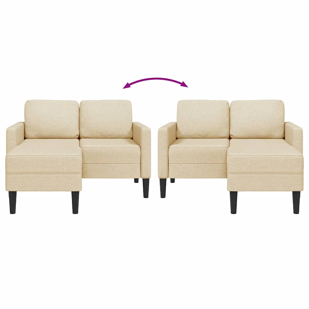 2-Sitzer-Sofa mit Chaiselongue L-Form Hellgrau 125 cm Stoff