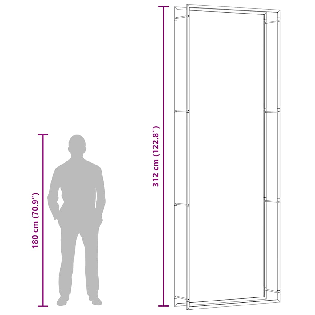 Brennholzregal 50x28x94 cm Edelstahl
