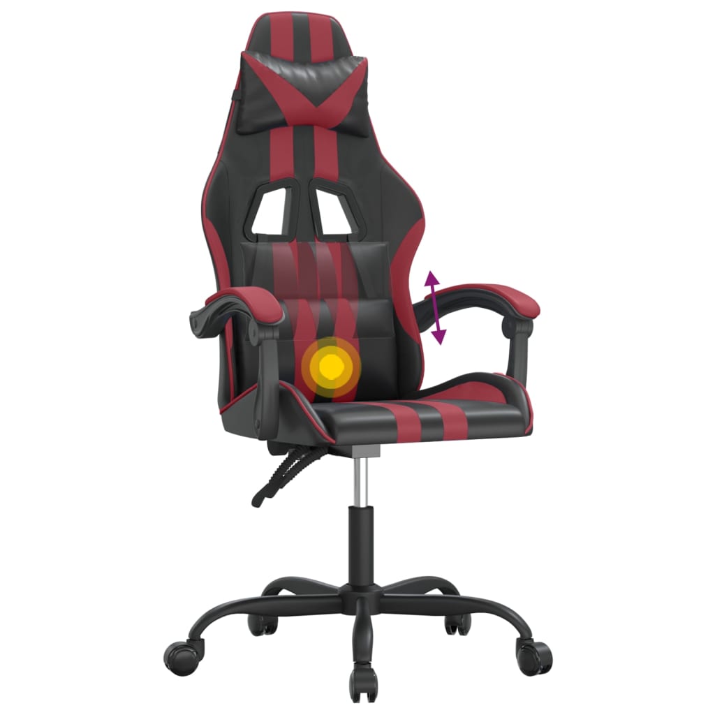 Gaming-Stuhl Drehbar Schwarz und Blau Kunstleder