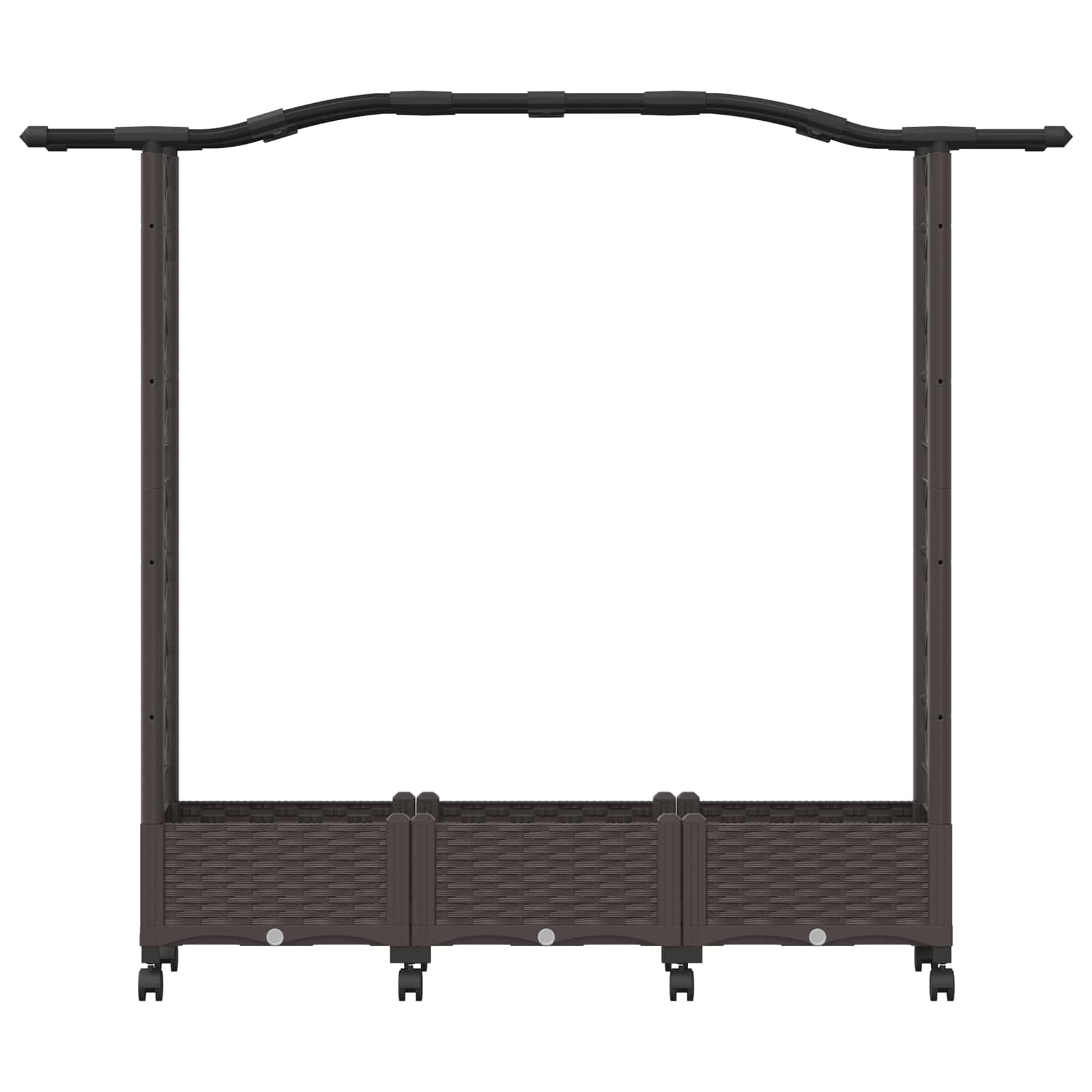Hochbeet mit Rankgitter und Dach Braun 124 x 40 x 123 cm PP