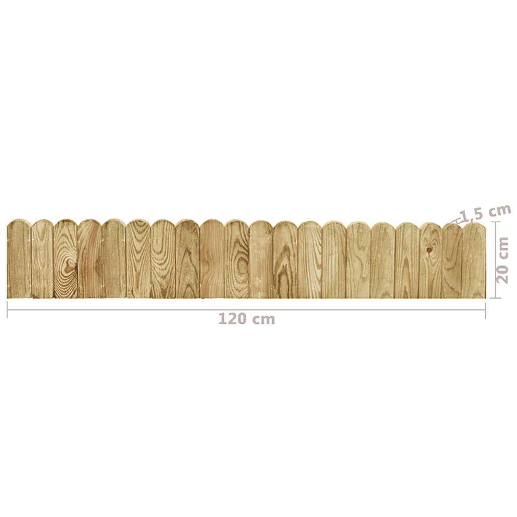 Beeteinfassungen 2 Stk. 120 cm Imprägniertes Kiefernholz