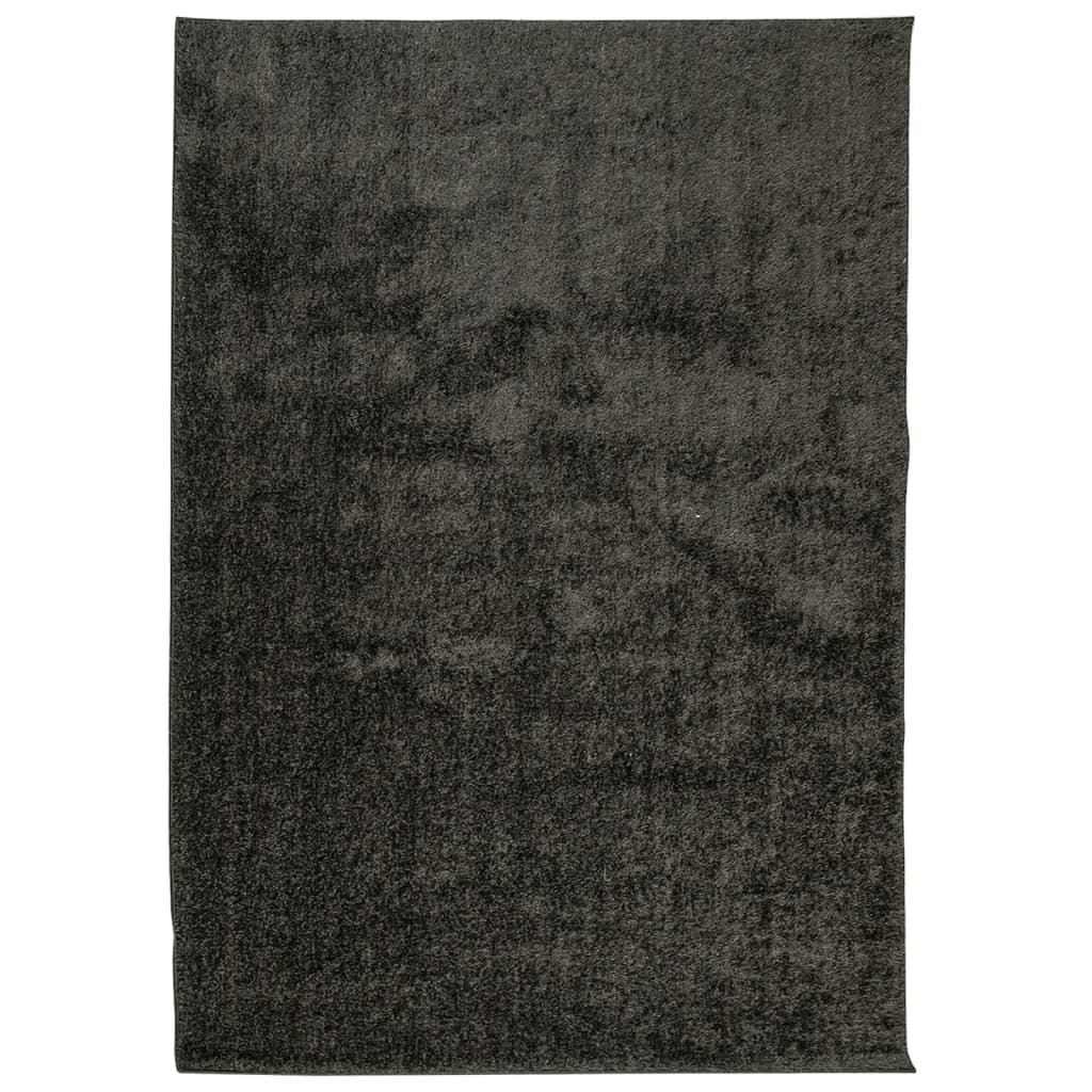Teppich ISTAN Hochflor Glänzend Anthrazit 100x200 cm