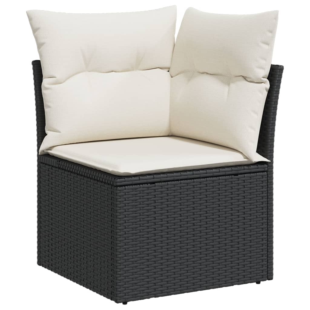 10-tlg. Garten-Sofagarnitur mit Kissen Beige Poly Rattan