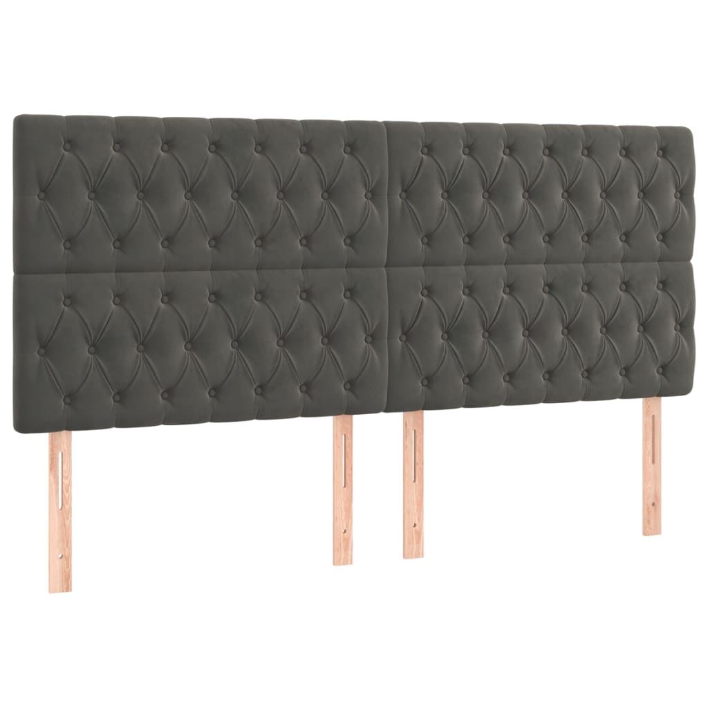 Kopfteil Hellgrau 80x7x118/128 cm Samt