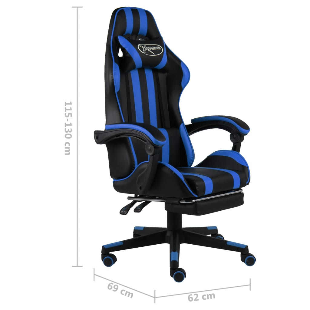 Gaming-Stuhl Schwarz und Blau Kunstleder