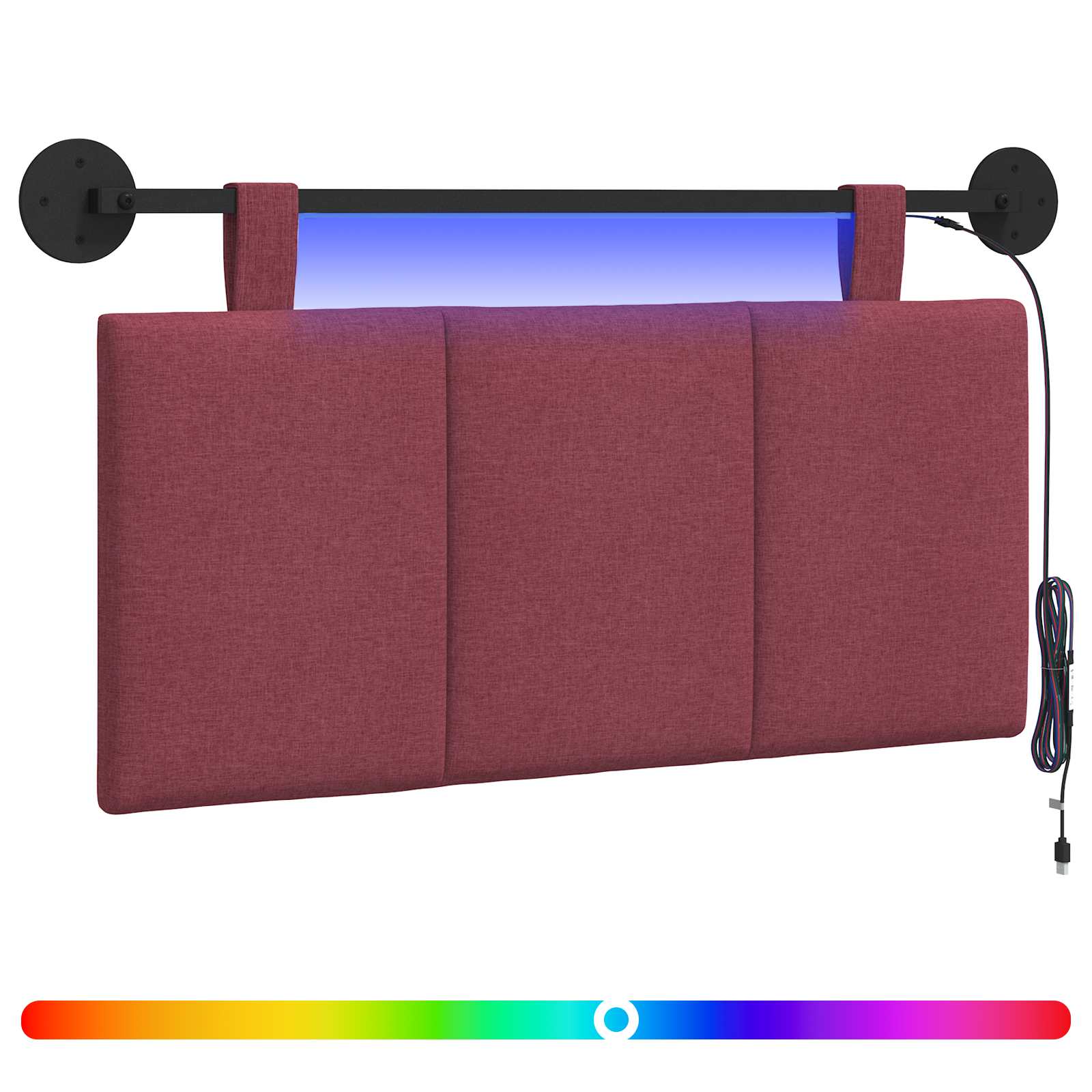 Hängendes Kopfteil Mit LED Licht Wolkengrau Stoff