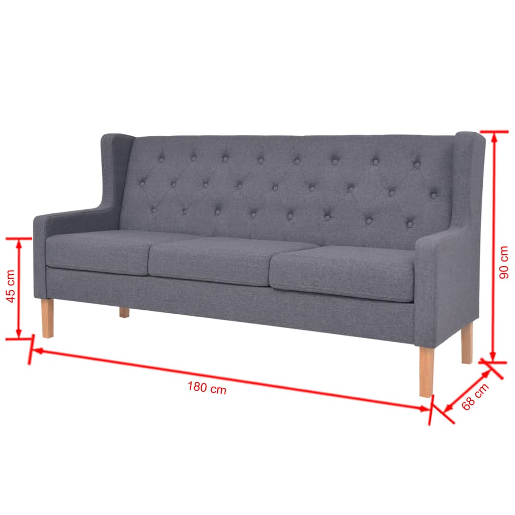 2-Sitzer Sofa Stoff Cremeweiß