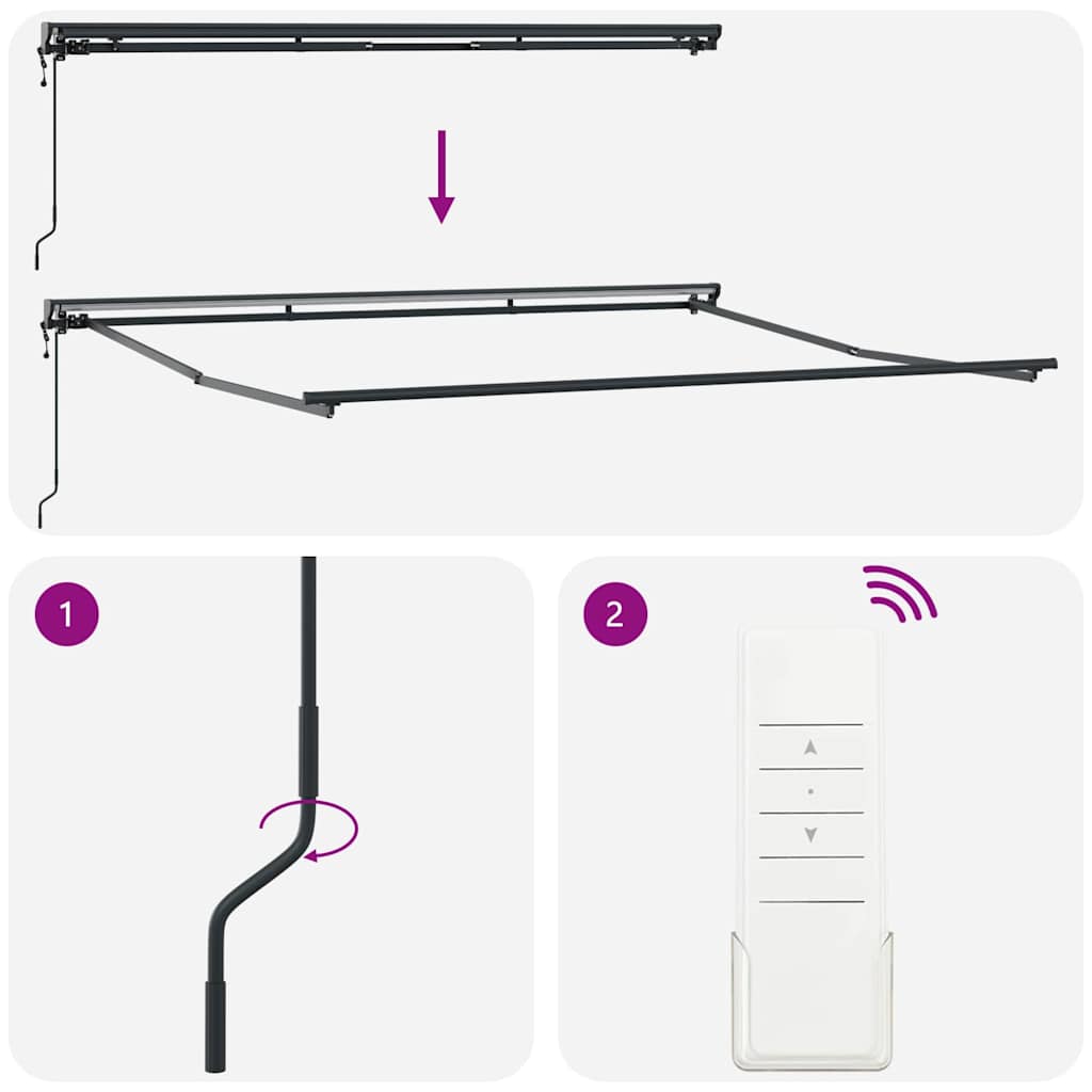Markisenrahmen Verstellbar Weiß 2,5 x 2 m Stahl