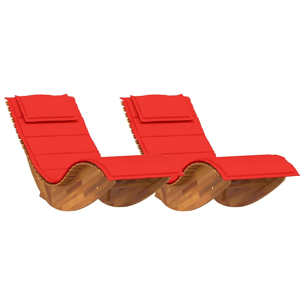 Schaukelstühle Sonnenliegen 2 Stk. Akazienholz
