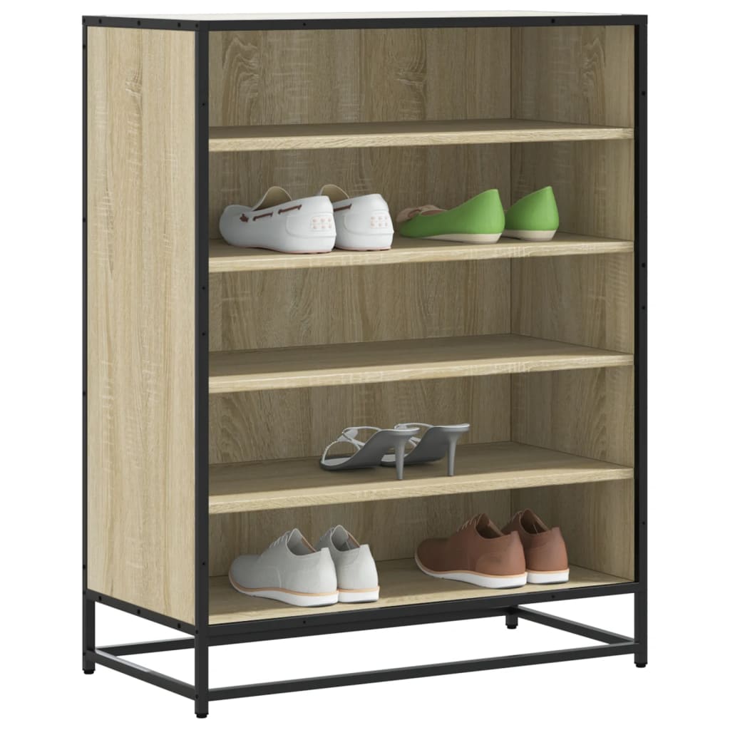 Schuhschrank Schwarz 75x38x97,5 cm Holzwerkstoff Metall