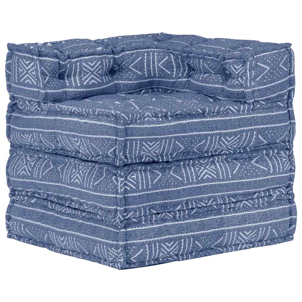 2-Sitzer Modularer Pouf Patchwork Stoff