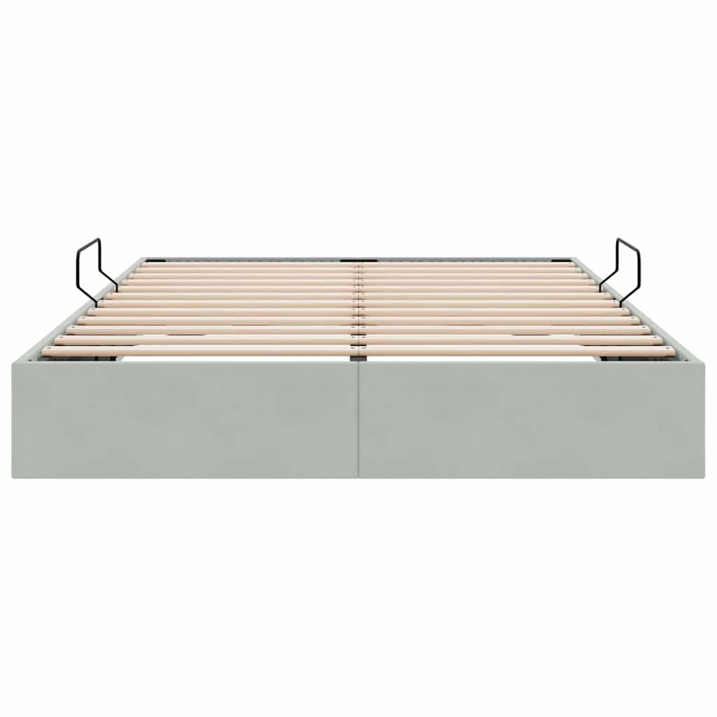 Aufbewahrungsbett mit Matratze Dunkelgrau 100 x 190 cm Samt