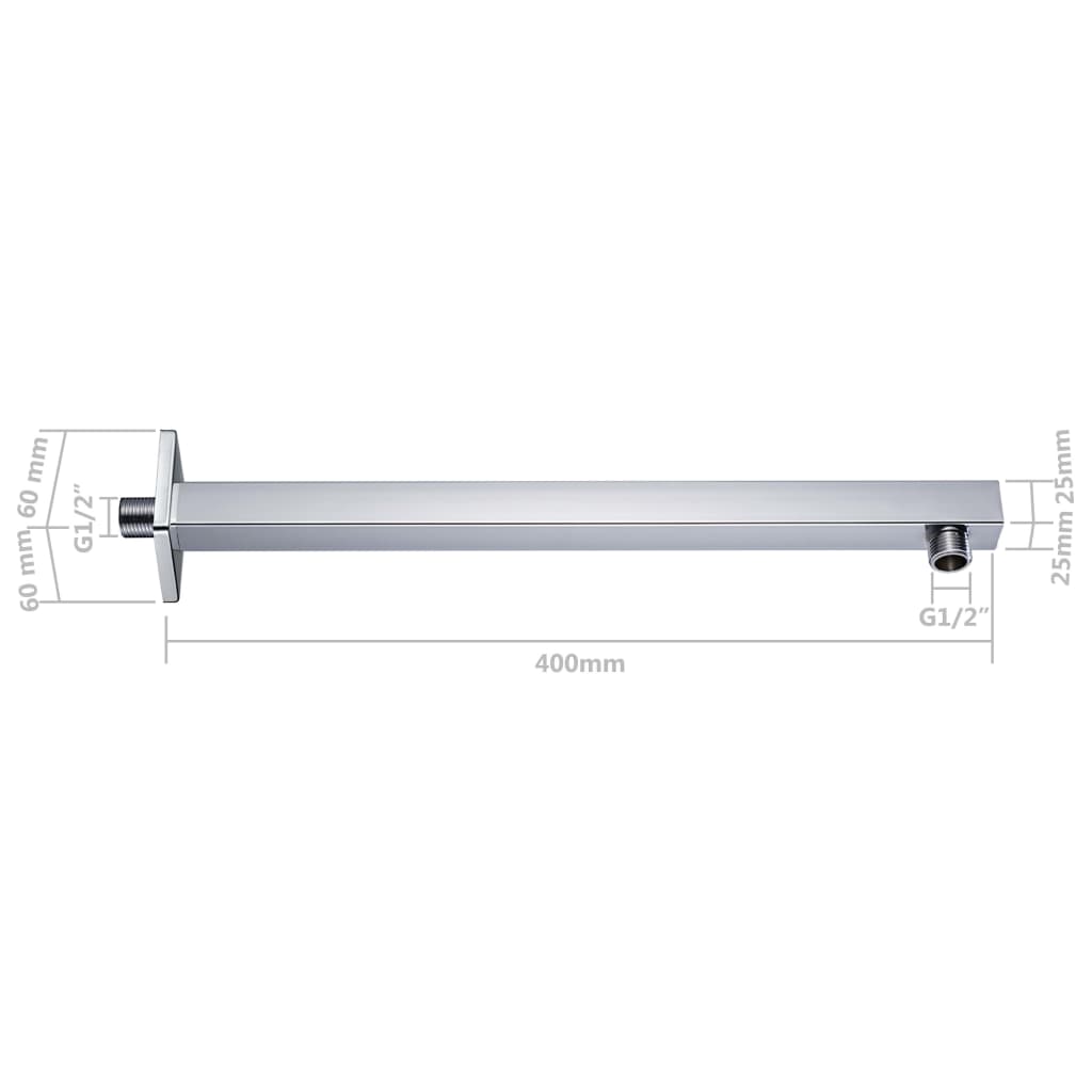 Duscharm Quadratisch Edelstahl 201 Silbern 30 cm