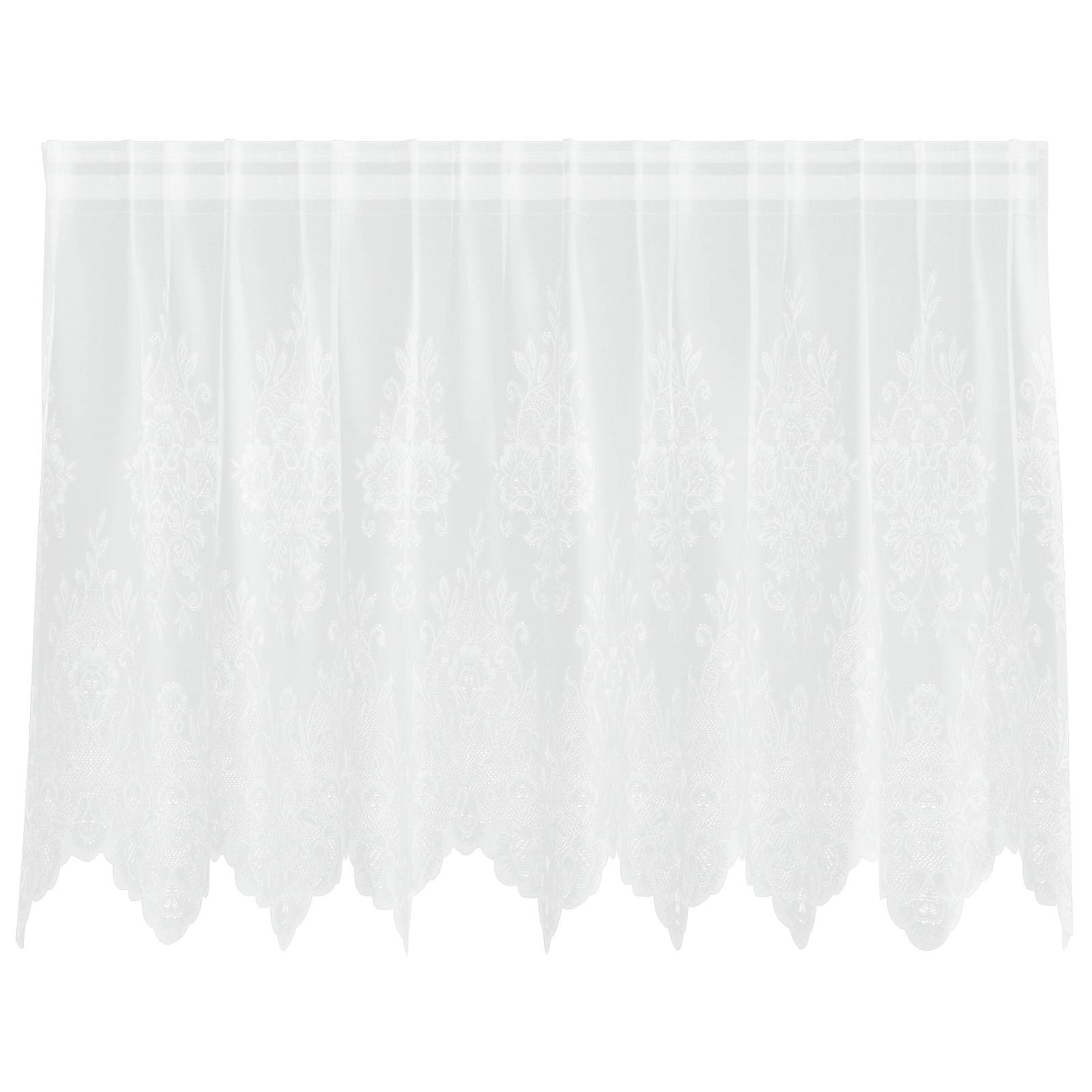 Spitzenvorhang mit Vorhängen Floral Weiß 80 x 150 cm Polyester