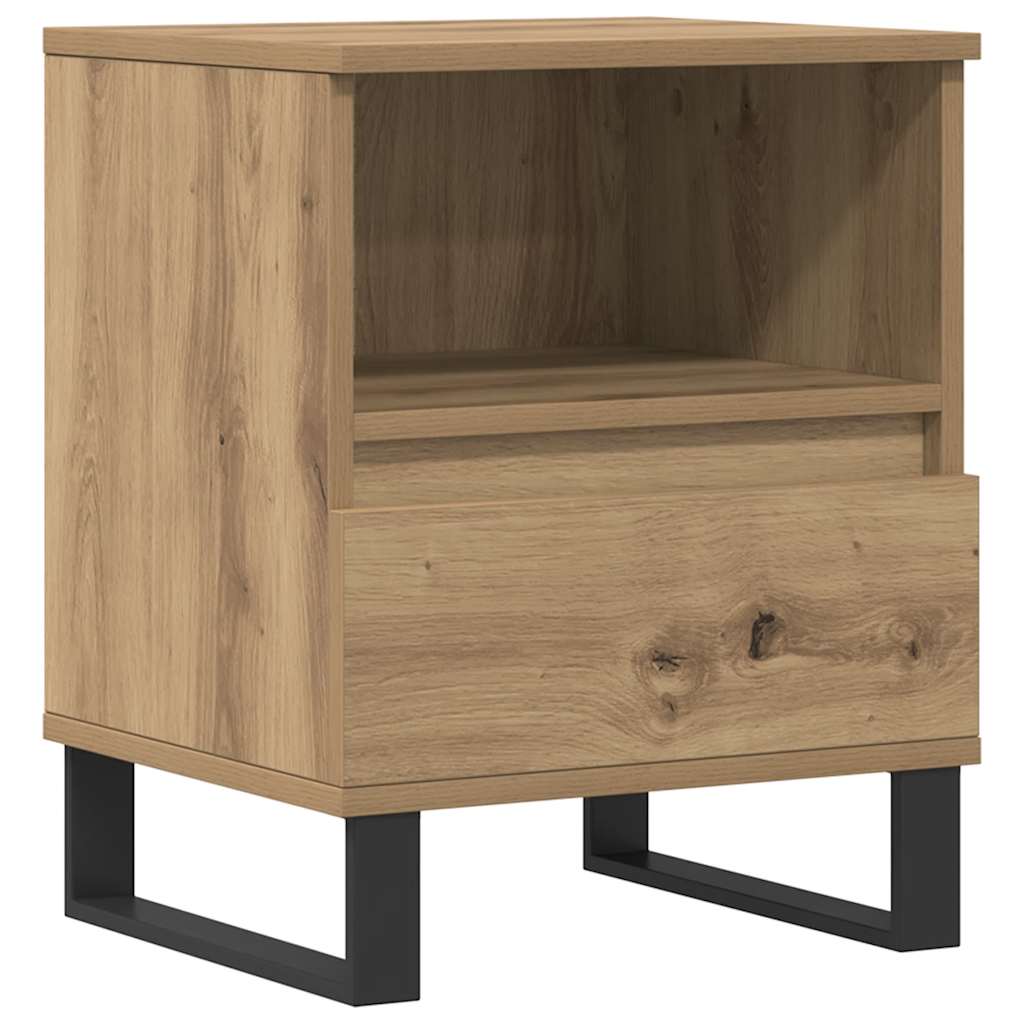 Bettschrank Schwarz Eichen-Optik 40 x 35 x 50 cm Holzwerkstoff