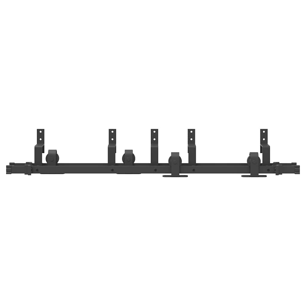Schiebetürbeschlag-Set 183 cm Stahl Schwarz