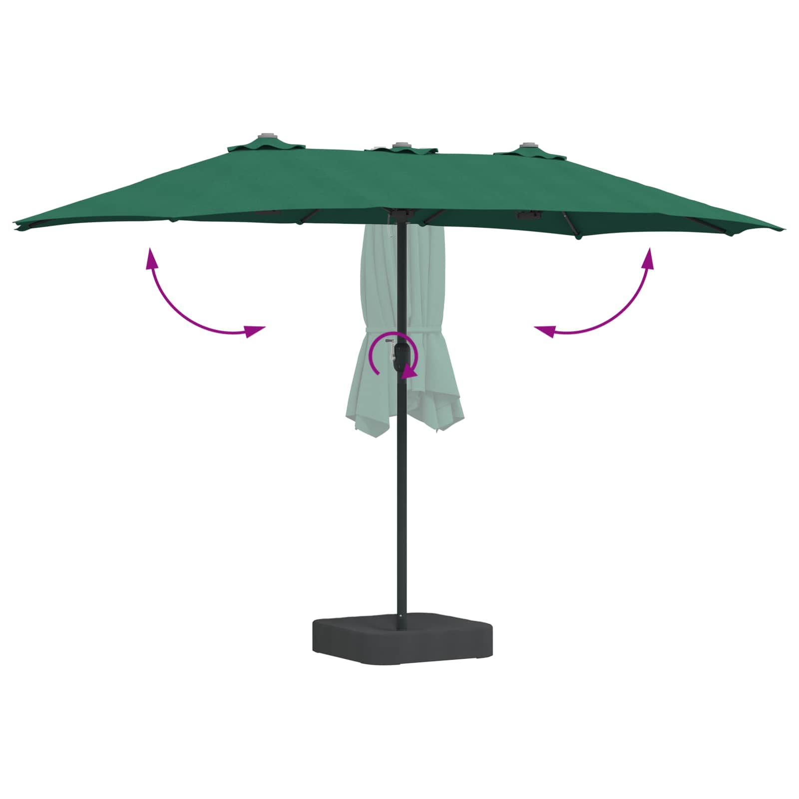 Garten-Sonnenschirm Sand und Anthrazit 385 x 209 x 244 cm