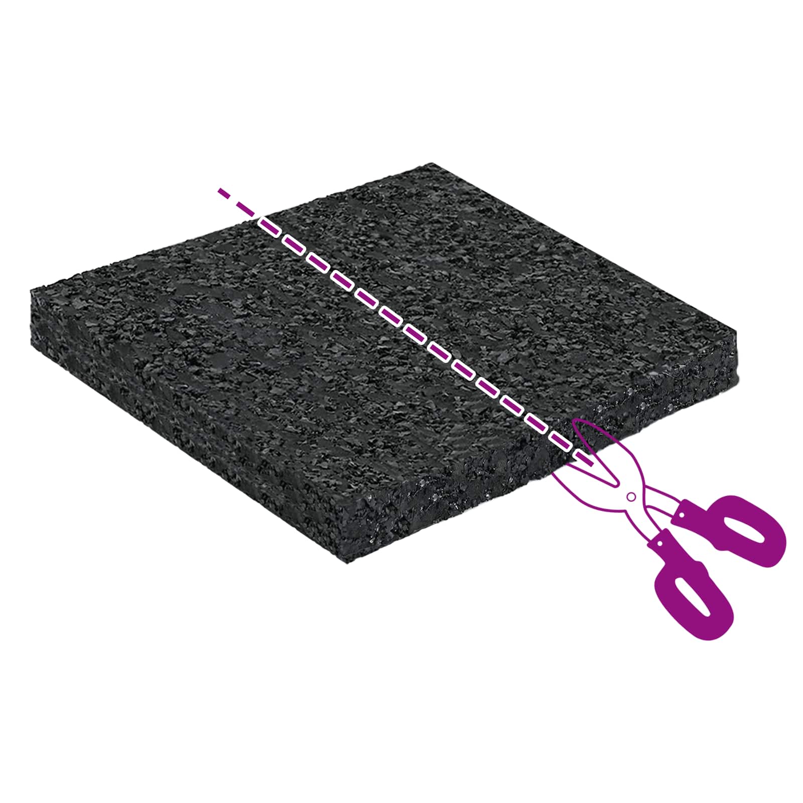 Gummigranulat-Patiopad Schwarz 6 x 9 x 0,3 cm Gummi