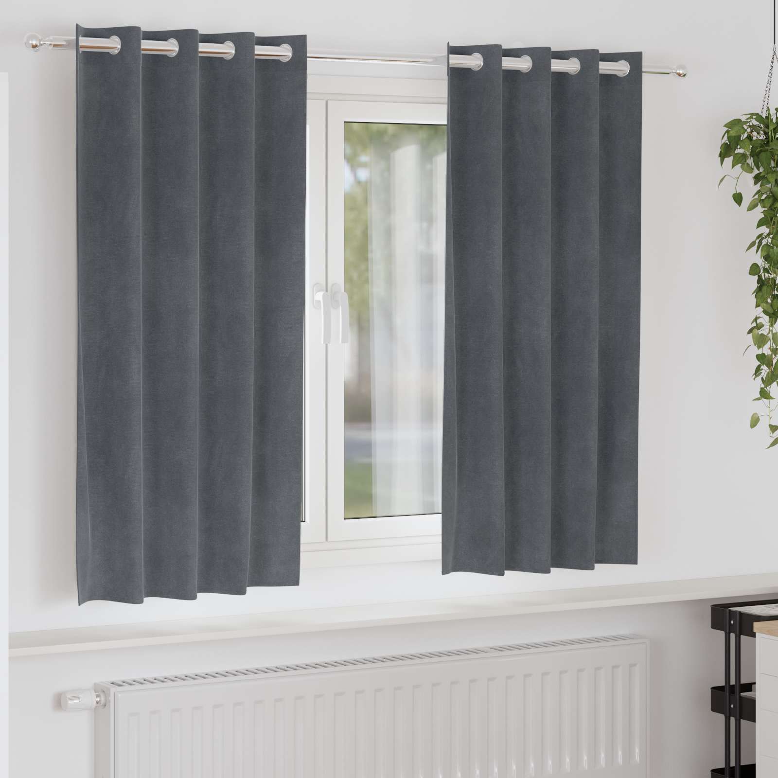 Verdunkelungsvorhänge 2 pcs Schwarz 140 x 140 cm Samt