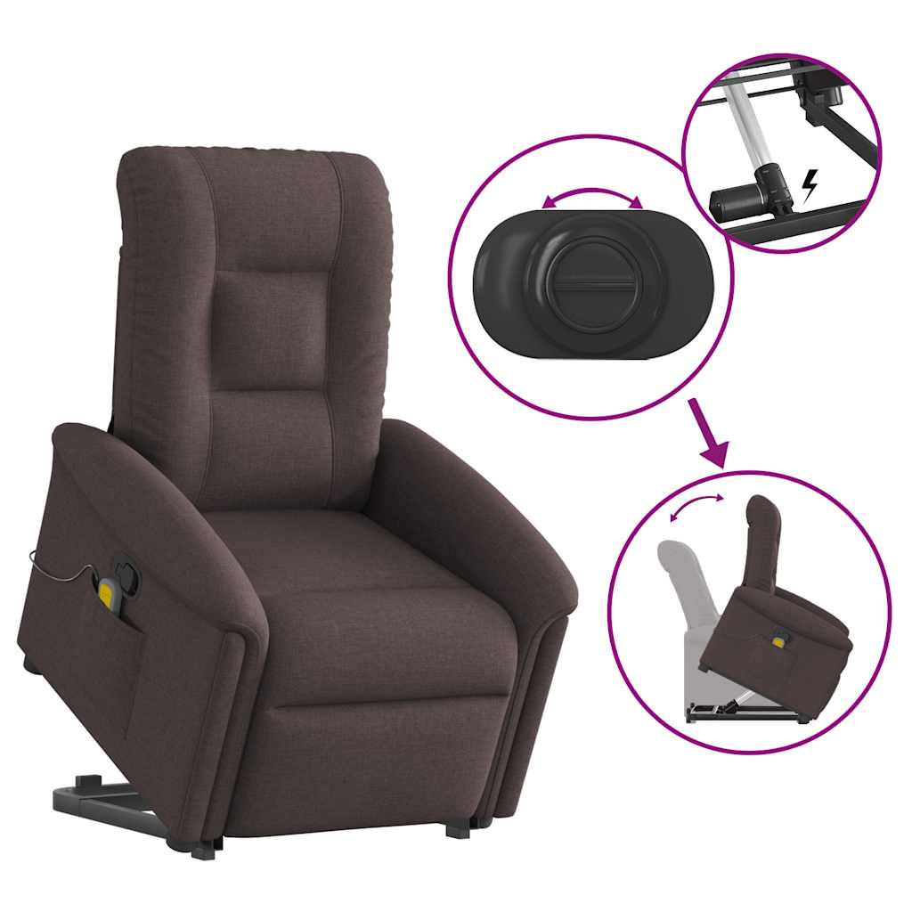 Massagesessel mit Aufstehhilfe Hellgrau Stoff