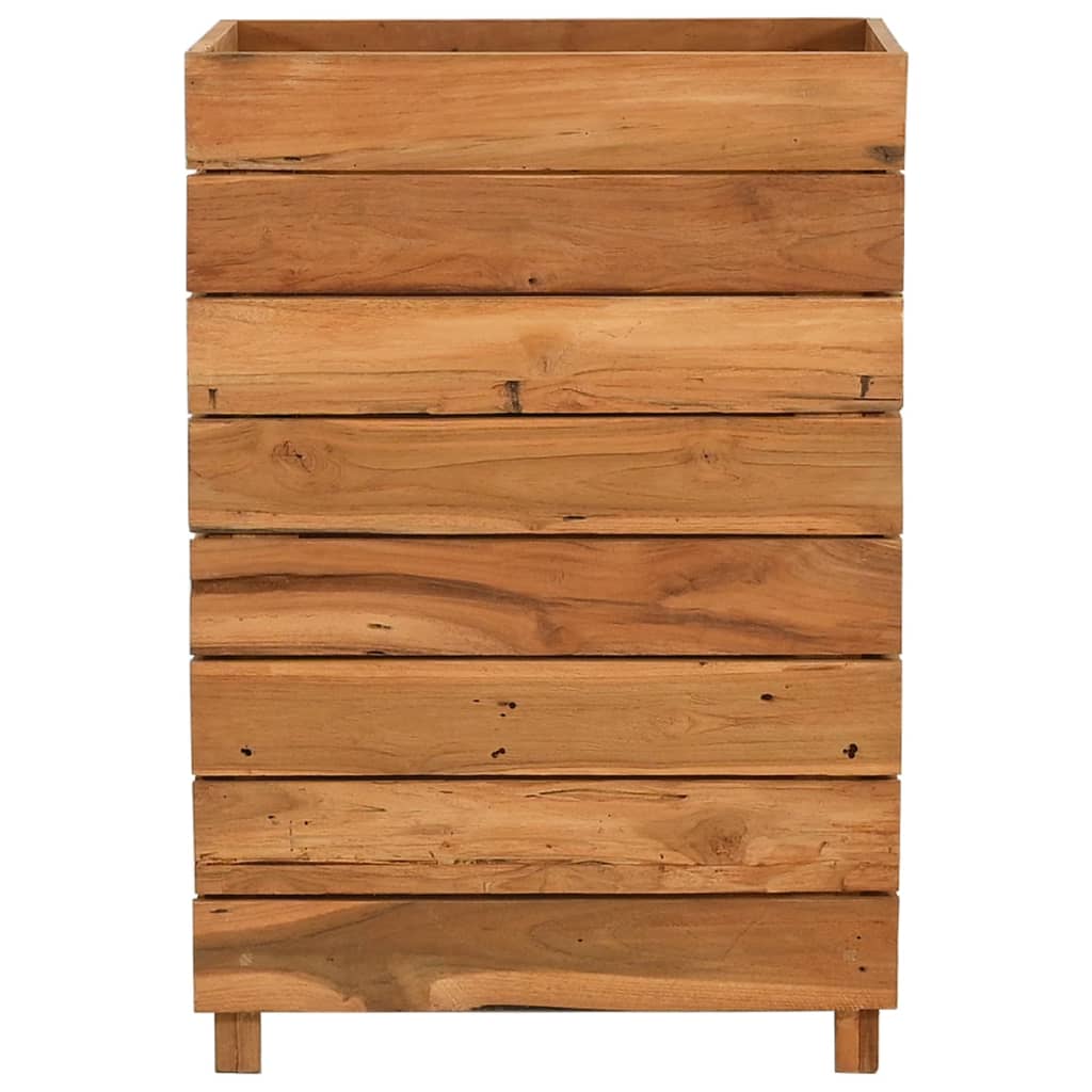 Hochbeet 100x40x72 cm Teak Altholz und Stahl