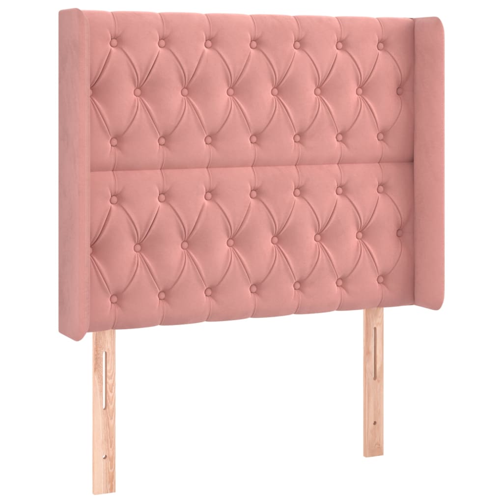 Kopfteil mit Ohren Dunkelblau 93x16x78/88 cm Samt