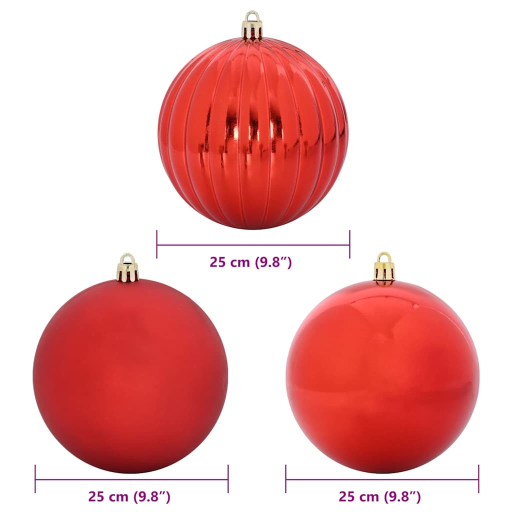 Weihnachtsbaumkugel Set XL 9 pcs Rot Kunststoff